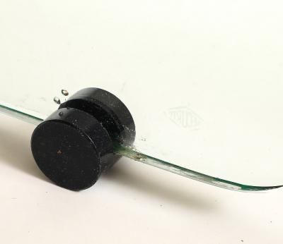 Fabio Lenci Pair of Hyaline Leather and Glass Chain Chairs by Fabio Lenci for Stendig