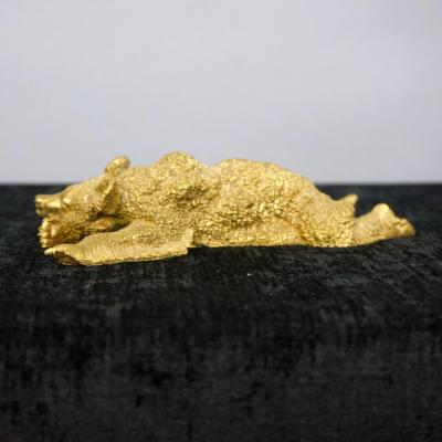 Fabrege Style Gilt Bronze Bear
