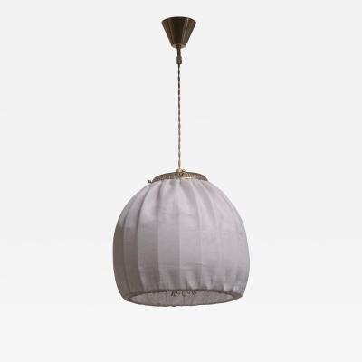 Fabric and glass pendant lamp