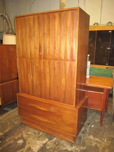 Fabulous Architectural 3 Dimensional Tall Dresser Mid century Modern