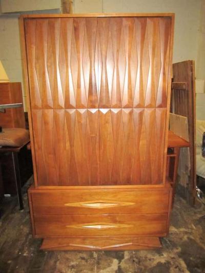 Fabulous Architectural 3 Dimensional Tall Dresser Mid century Modern
