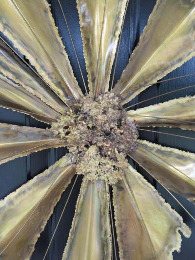 Fabulous Brutalist Brass Starburst Sunburst Wall Sculpture Mid Century Modern