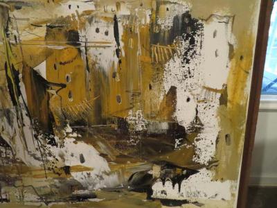 Fabulous Gino Hollander Abstract Painting Mid Century Modern