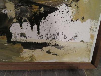 Fabulous Gino Hollander Abstract Painting Mid Century Modern