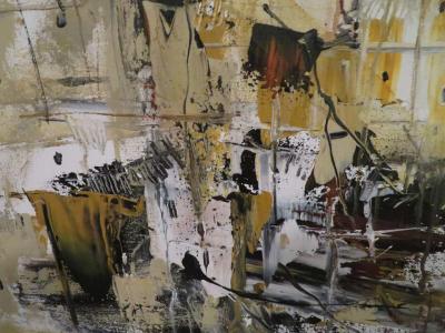 Fabulous Gino Hollander Abstract Painting Mid Century Modern