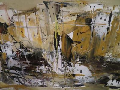 Fabulous Gino Hollander Abstract Painting Mid Century Modern