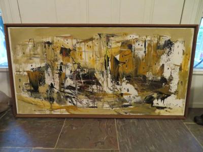 Fabulous Gino Hollander Abstract Painting Mid Century Modern