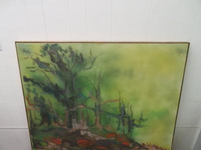 Fabulous Large Scale Mid Century Modern Landscape Oil Painting