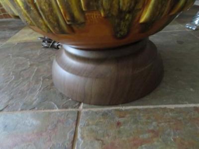 Fabulous Large Scale Textured Brutalist Glazed Lamp Mid Century Modern