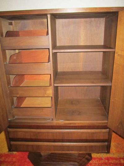 Fabulous Mid century Modern 3 dimensional Walnut tall Dresser Danish