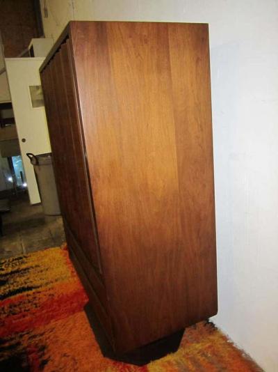 Fabulous Mid century Modern 3 dimensional Walnut tall Dresser Danish