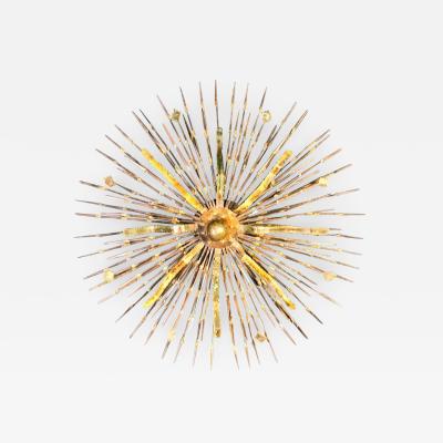 Fabulous Mixed Metal Sputnik Form Brutalist Wall Sculpture