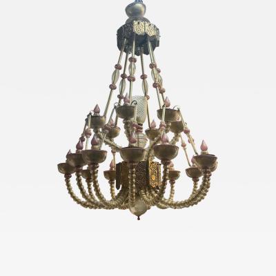 Fabulous Murano Pink and Gold Venetian Chandelier