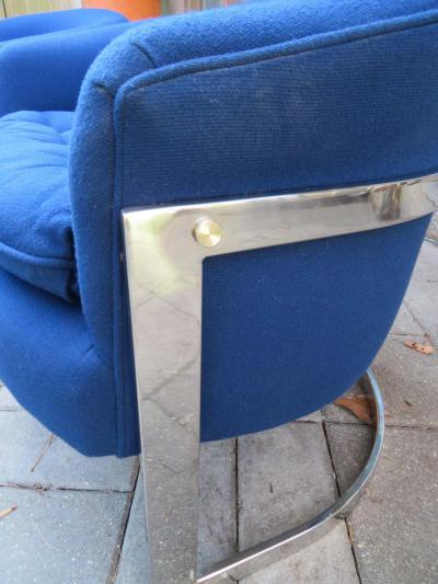 Fabulous Pair of Chrome Barrel Back Chairs Mid Century Modern