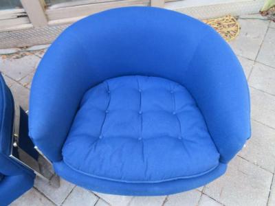 Fabulous Pair of Chrome Barrel Back Chairs Mid Century Modern