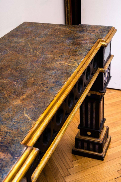 Fabulous Pair of Italian 19th Century Neo Gothic Console Tables