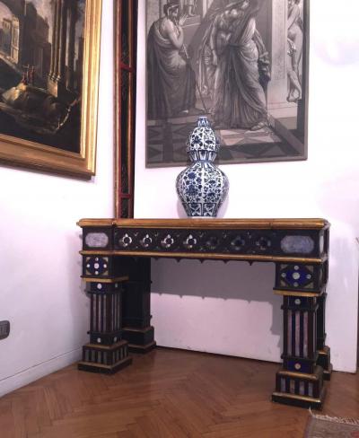 Fabulous Pair of Italian 19th Century Neo Gothic Console Tables