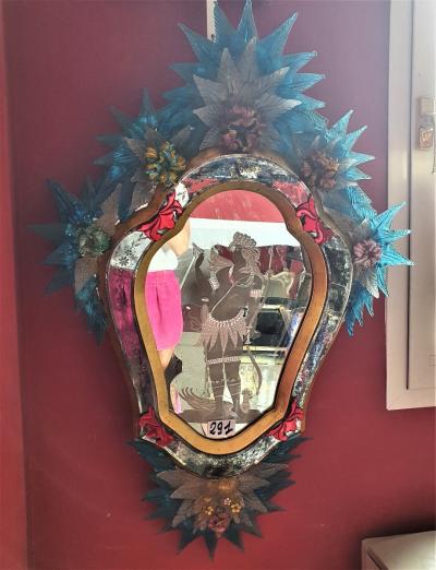 Fabulous Venetian Mirror Hand Made by Barbini of Murano