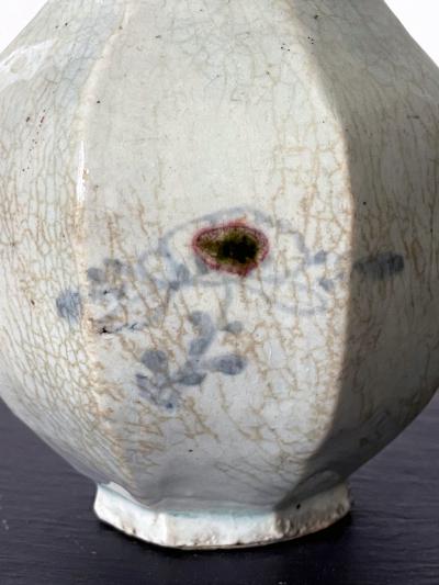 Faceted Korean Ceramic Celadon Jar Joseon Dynasty