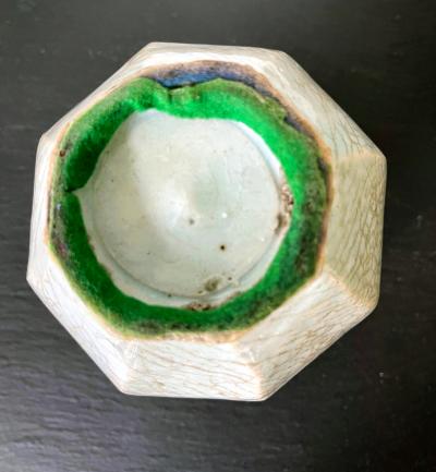 Faceted Korean Ceramic Celadon Jar Joseon Dynasty