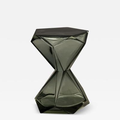 Faceted Murano Glass Occasional Table in Gray