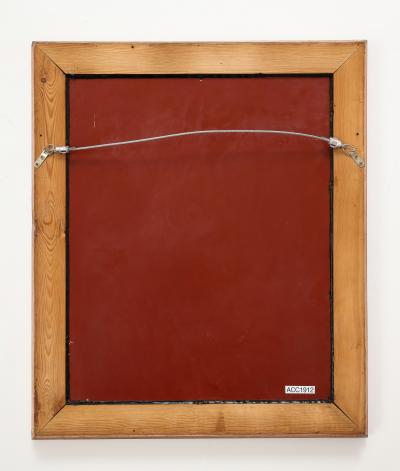 Faceted Peach Pink Glass Mirror France 20th C 