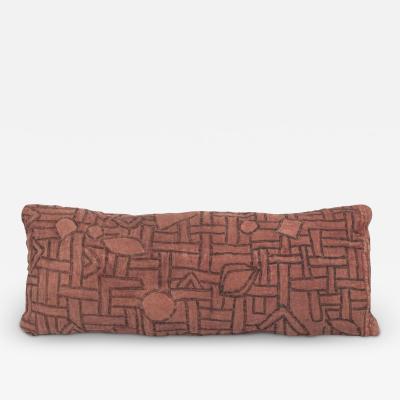 Faded Plum Color Embroidered Small Lumbar Cushion