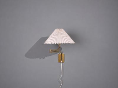Fagerhults Articulating Wall Light Brass Fabric Sweden 1980s