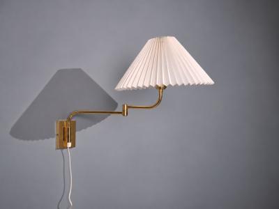 Fagerhults Articulating Wall Light Brass Fabric Sweden 1980s