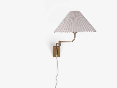 Fagerhults Articulating Wall Light Brass Fabric Sweden 1980s