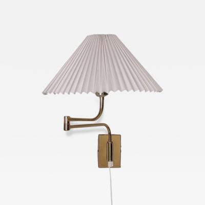 Fagerhults Articulating Wall Light Brass Fabric Sweden 1980s