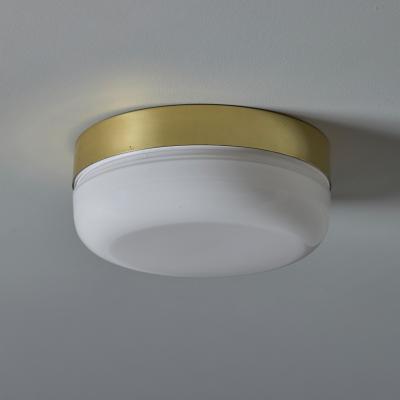Fagerhults Belysning 1970s Fagerhult Brass and Glass Flush Mount