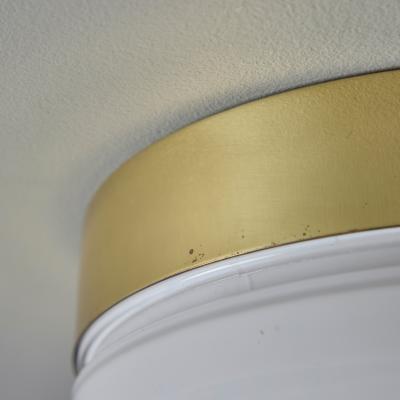 Fagerhults Belysning 1970s Fagerhult Brass and Glass Flush Mount