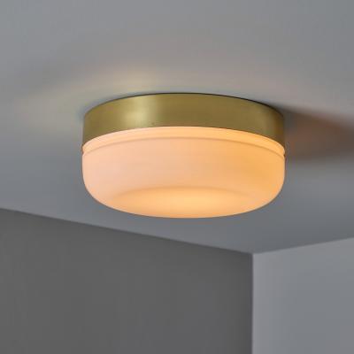 Fagerhults Belysning 1970s Fagerhult Brass and Glass Flush Mount