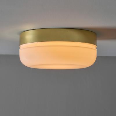 Fagerhults Belysning 1970s Fagerhult Brass and Glass Flush Mount