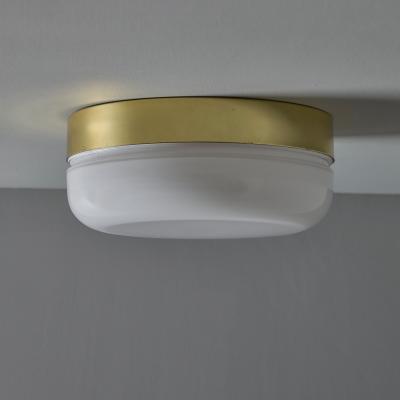 Fagerhults Belysning 1970s Fagerhult Brass and Glass Flush Mount