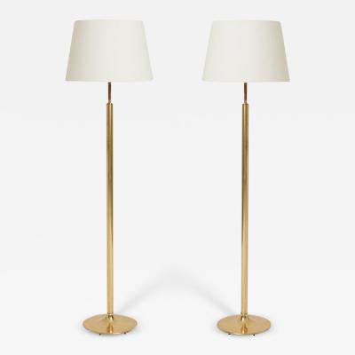 Fagerhults Belysning Pair of Mid Century Brass Floor Lamps by Fagerhults Belysning