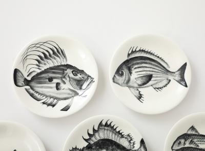 Faience d Avrit Faience d Avrit 11 French Hand Painted Fish Dinner Plates