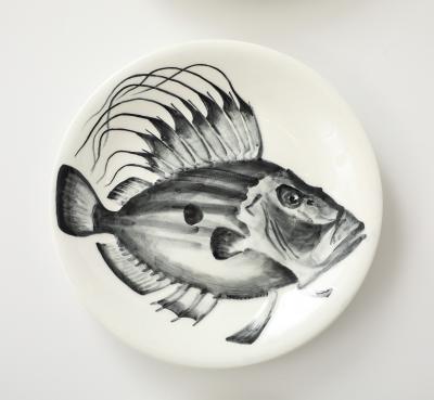 Faience d Avrit Faience d Avrit 11 French Hand Painted Fish Dinner Plates
