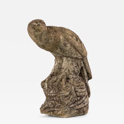 Falcon or Hawk Bird Stone Garden Ornament Belgium Mid 20th C 