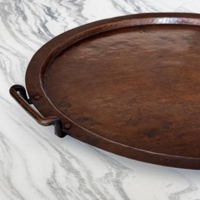 Falick Novick Falick Novick round tray with handles early 20th century