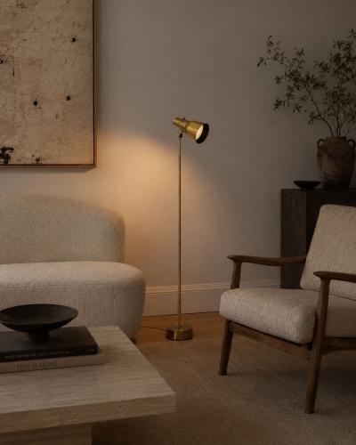 Falkenbergs Belysning Floor Lamp Brass Sweden 1960s