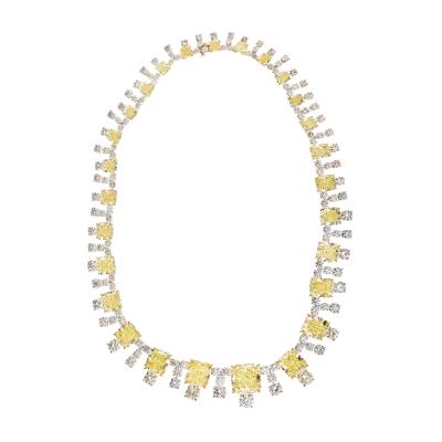 Fancycolor Platinum 18K Yellow Gold Fancy Yellow Diamonds 94 65 ct Necklace