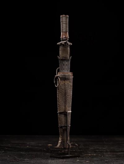 Fang Short Sword with wood and snakeskin Sheath Gabon