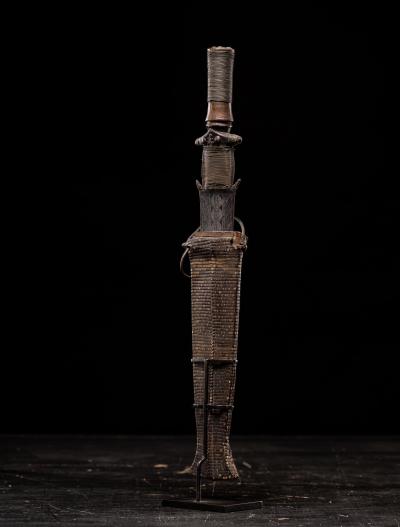 Fang Short Sword with wood and snakeskin Sheath Gabon