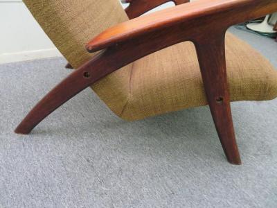 Fantastic Danish Modern Paddle Arm Teak Lounge Chair Mid Century
