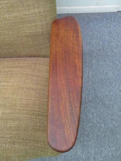 Fantastic Danish Modern Paddle Arm Teak Lounge Chair Mid Century