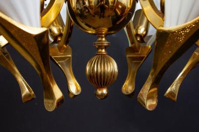 Fantastic Franco Luce for Seguso Murano Glass and Brass Chandelier 1970s