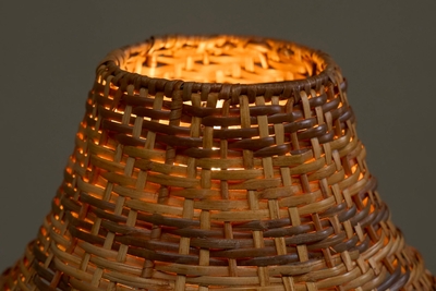 Fantastic French Le Coq dOr Rooster Table Lamp in Brass and Rattan 1960s