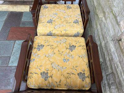 Fantastic Pair Chinoiserie Solid Rosewood Lounge Chairs Mid Century